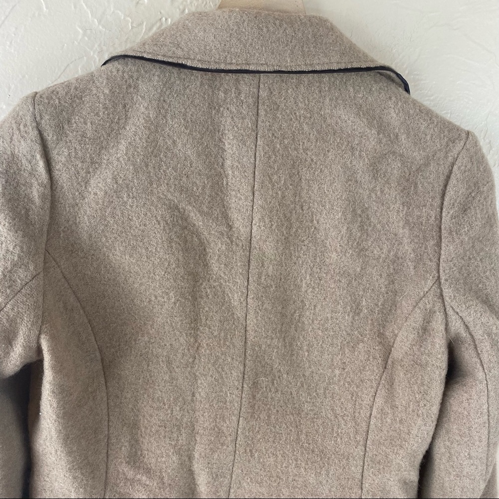 Katherine Barclay Wool Snap Front Jacket Dark Brown Piping Pockets Small - Picture 4 of 9